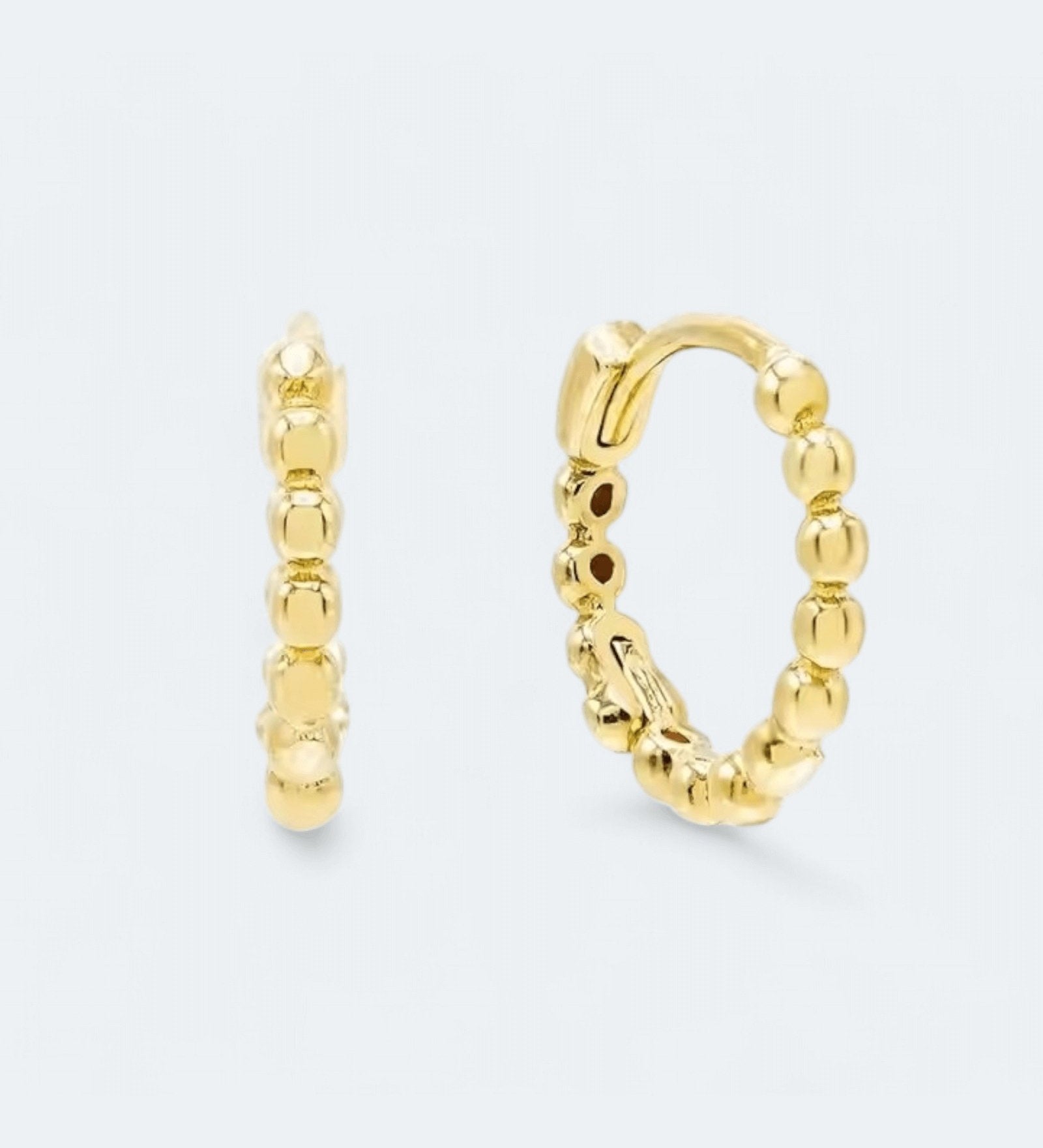 Breezy Bead Huggie Earrings 18k Gold Vermeil - LeAurelienne