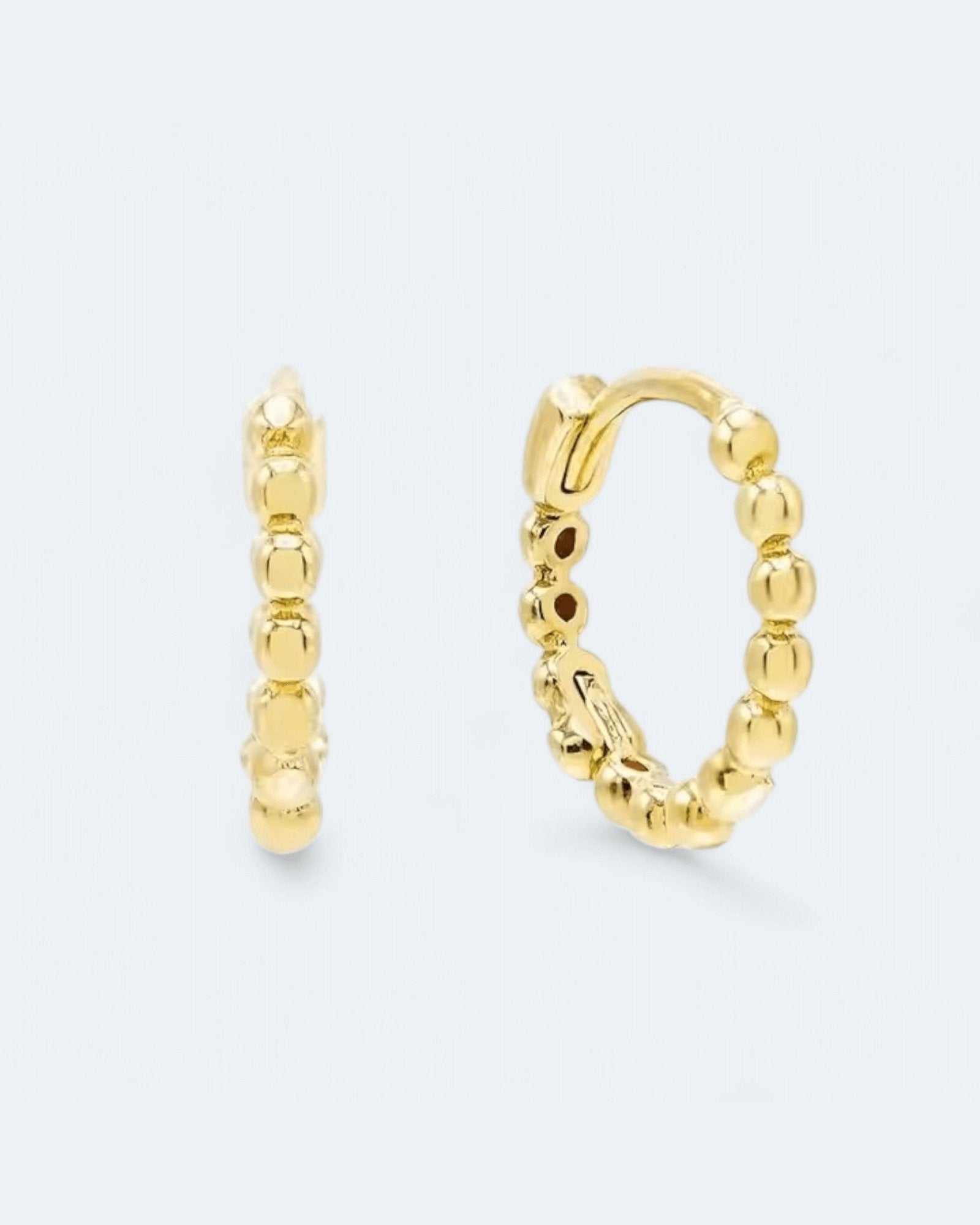 Breezy Bead Huggie Earrings 18k Gold Vermeil - LeAurelienne