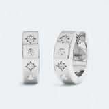 Celestial Star Sparkle Hoop Earrings 18k Gold Vermeil - LeAurelienne