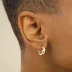Celestial Star Sparkle Hoop Earrings 18k Gold Vermeil - LeAurelienne
