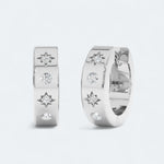 Celestial Star Sparkle Hoop Earrings Sterling Silver - LeAurelienne