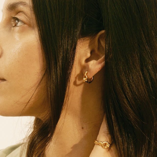 Chic Impact Lock - Link Huggies 18k Gold Vermeil - LeAurelienne