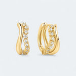 Dainty Linked Double Hoop Earrings 18k Gold Vermeil - LeAurelienne
