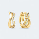 Dainty Linked Double Hoop Earrings 18k Gold Vermeil - LeAurelienne