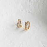 Dainty Linked Double Hoop Earrings 18k Gold Vermeil - LeAurelienne