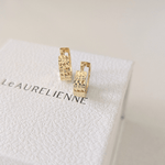 Glam Geometric Design Huggies 9k Solid Gold - LeAurelienne