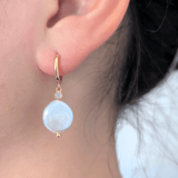 Graceful Gem Pearl Drop Earrings 18k Gold Vermeil - LeAurelienne