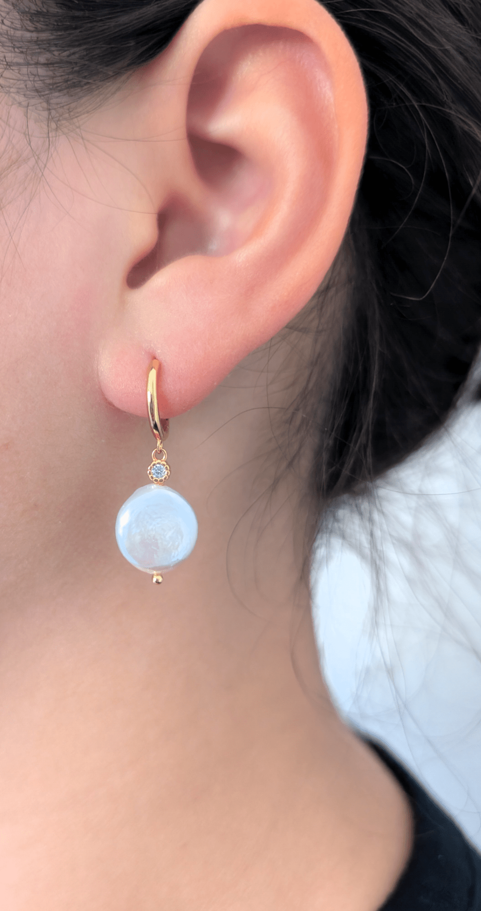 Graceful Gem Pearl Drop Earrings 18k Gold Vermeil - LeAurelienne