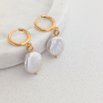 Graceful Gem Pearl Drop Earrings 18k Gold Vermeil - LeAurelienne