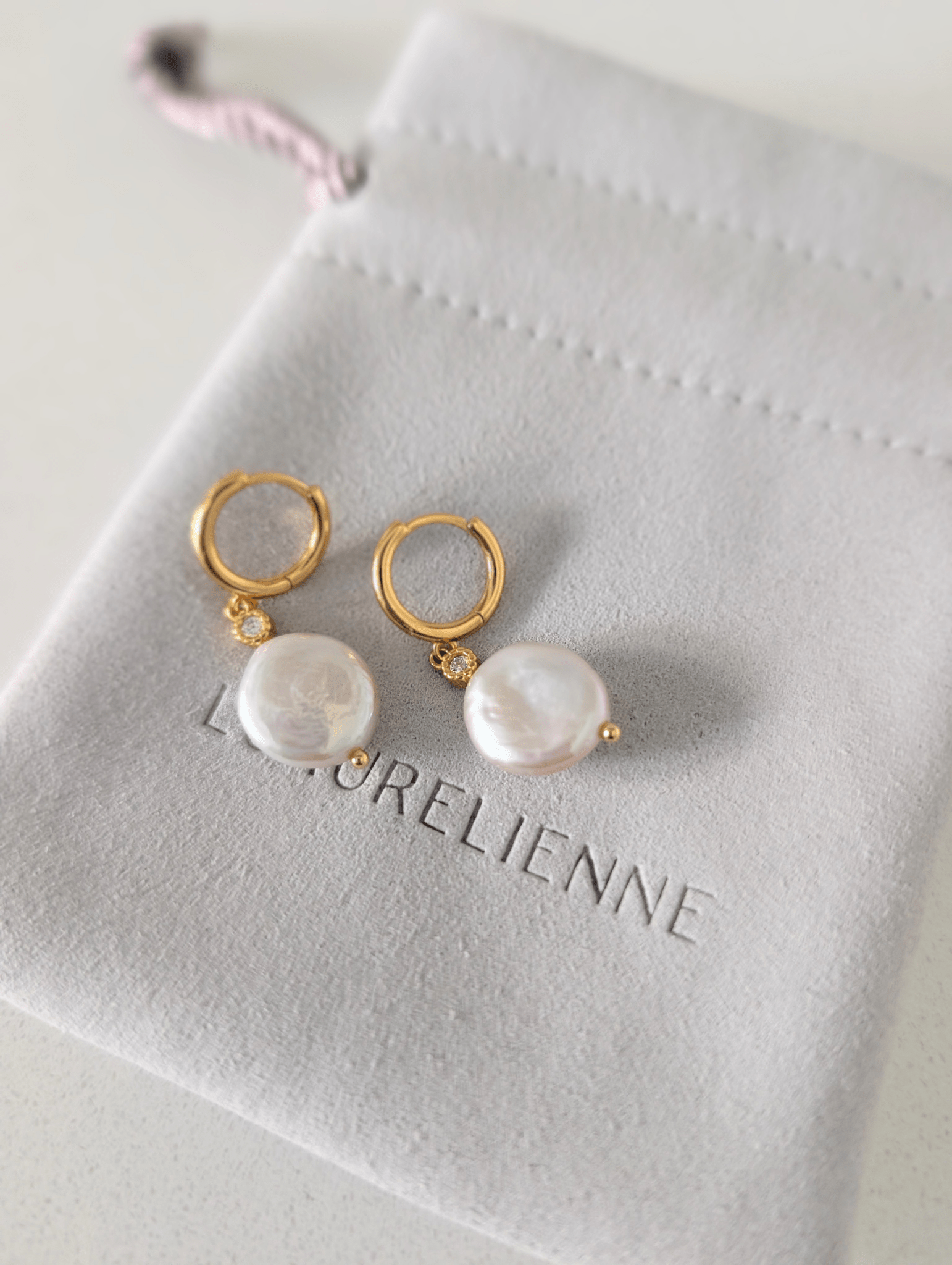 Graceful Gem Pearl Drop Earrings 18k Gold Vermeil - LeAurelienne