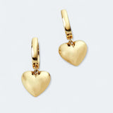 Heartfelt Hoop Charm Earrings 18k Gold Vermeil - LeAurelienne