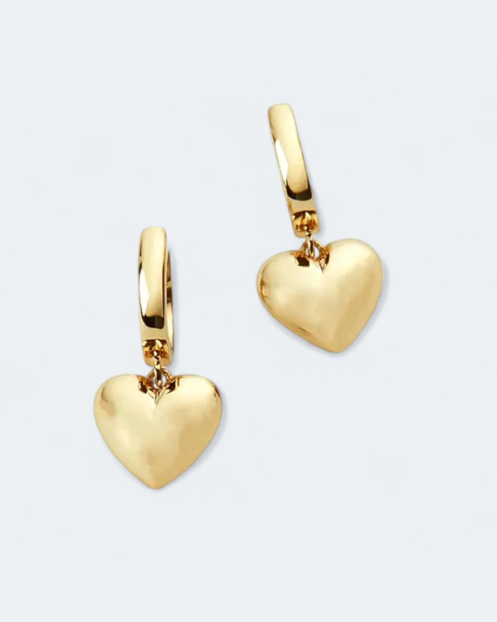 Heartfelt Hoop Charm Earrings 18k Gold Vermeil - LeAurelienne