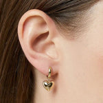 Heartfelt Hoop Charm Earrings 18k Gold Vermeil - LeAurelienne