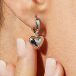 Heartfelt Hoop Charm Earrings Sterling Silver - LeAurelienne