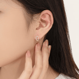 Lumiere Linked Hoops Earrings 14k Solid Gold - LeAurelienne