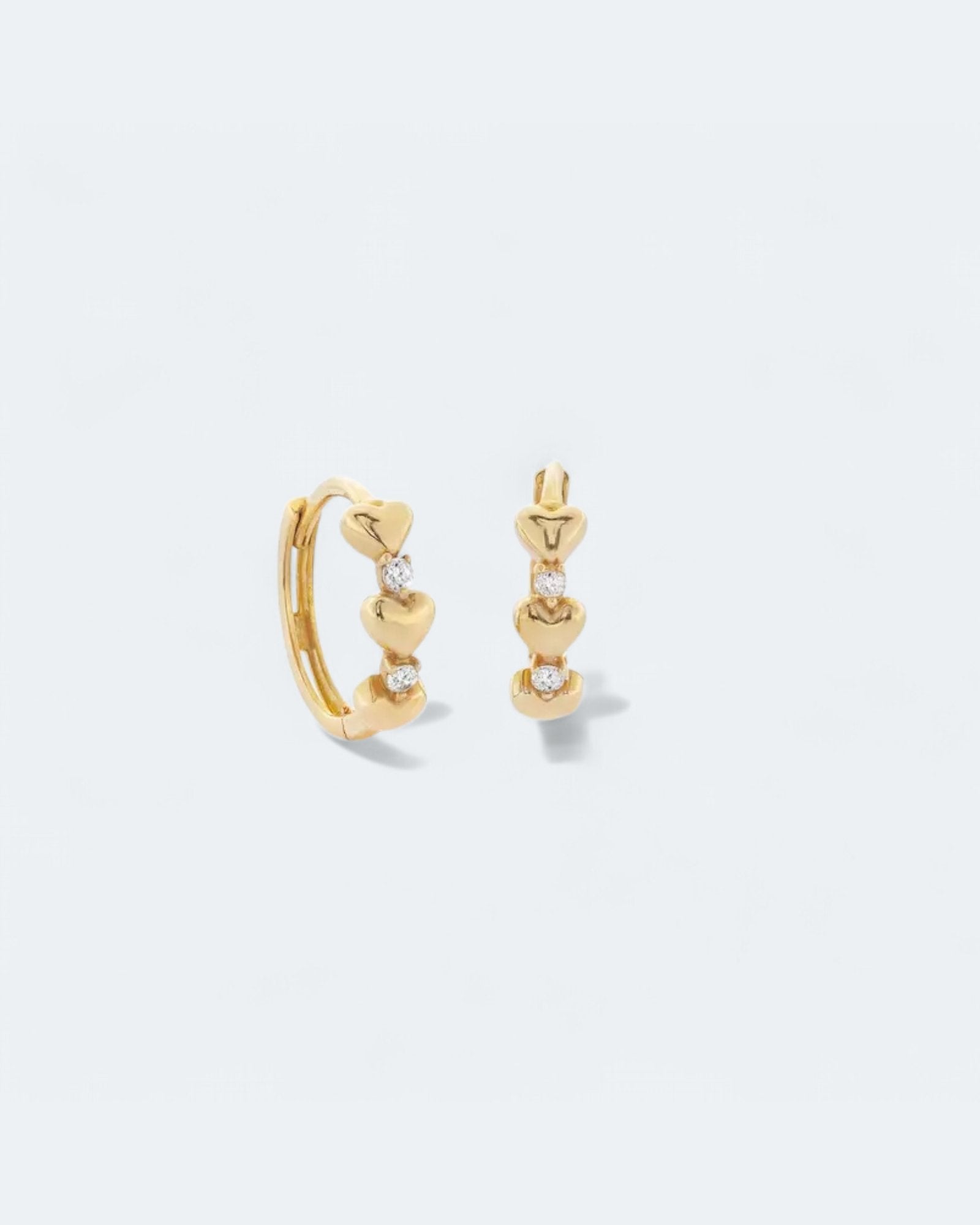 Luminous Love Forever Heart Huggies 18k Gold Vermeil - LeAurelienne