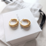 Lune Bloom Mini Stars Hoop Earrings 18k Gold Vermeil - LeAurelienne