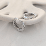 Lune Bloom Mini Stars Hoop Earrings Sterling Silver - LeAurelienne