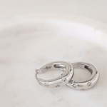 Lune Bloom Mini Stars Hoop Earrings Sterling Silver - LeAurelienne