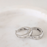 Lune Bloom Mini Stars Hoop Earrings Sterling Silver - LeAurelienne