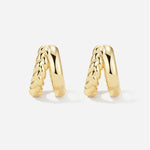 Modern V Twist Huggies 18k Gold Vermeil - LeAurelienne