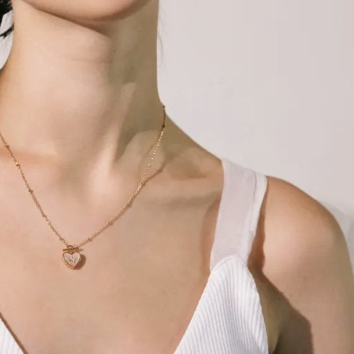 Mystic Moonstone Toogle Charm Necklace 18k Gold Vermeil - LeAurelienne