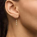 Orbit Triple Bezel Drop Earrings 18k Gold Vermeil - LeAurelienne