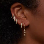 Orbit Triple Bezel Drop Earrings 18k Gold Vermeil - LeAurelienne