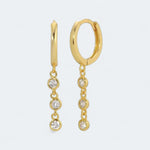 Orbit Triple Bezel Drop Earrings 18k Gold Vermeil - LeAurelienne