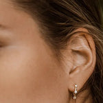 Radiant Tri - Glow Huggies Earrings 18k Gold Vermeil - LeAurelienne