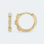 Radiant Tri - Glow Huggies Earrings 18k Gold Vermeil - LeAurelienne