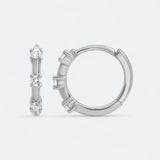 Radiant Tri - Glow Huggies Earrings 18k Gold Vermeil - LeAurelienne