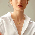 Starlit Dual Chain Necklace 18k Gold Vermeil - LeAurelienne