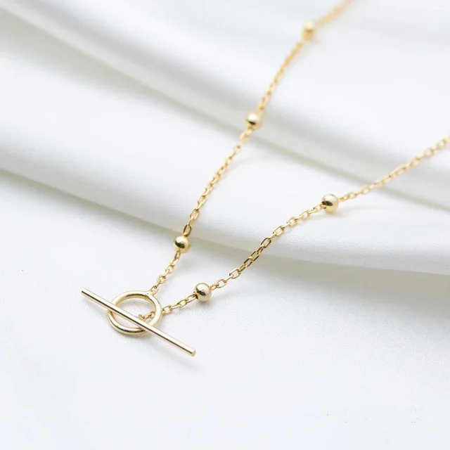 Statement Toggle Chain Necklace Sterling Silver - LeAurelienne