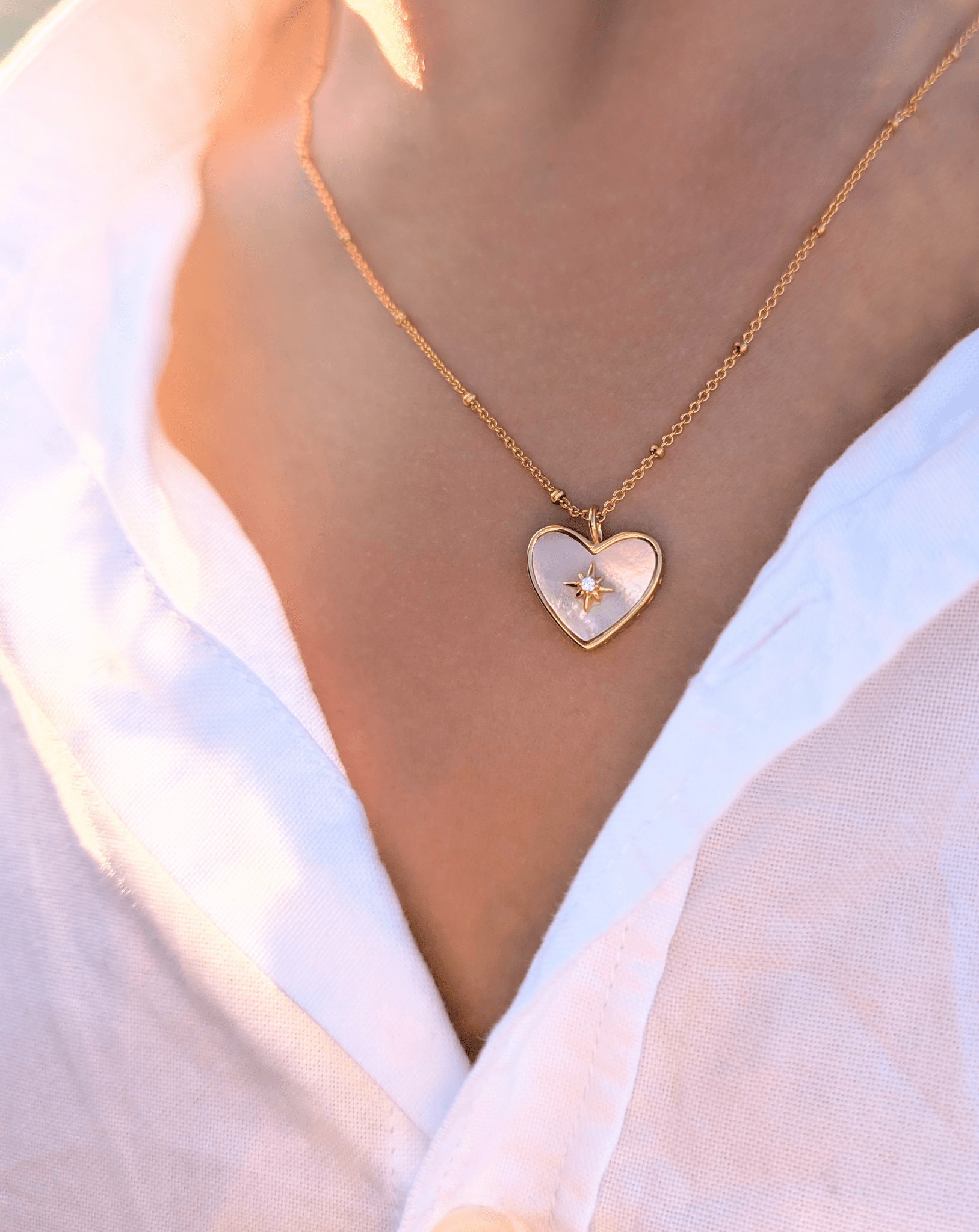 Sunkissed Heart Glow Necklace 18k Gold Vermeil - LeAurelienne
