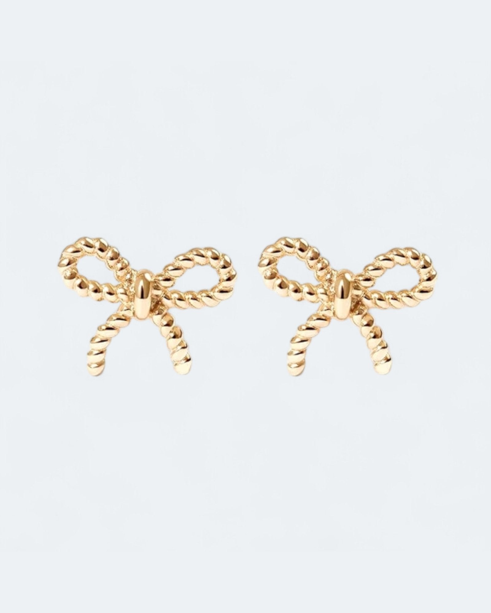 Sweet Playful Twisted Bow Stud Earrings 18k Gold Vermeil - LeAurelienne