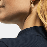 Twilight Textured Two Disc Pendant Hoop Earrings 18k Gold Vermeil - LeAurelienne