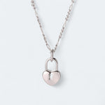 Vibrant Figaro Chain Heart Lock Necklace 18k Gold Vermeil - LeAurelienne