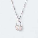 Vibrant Figaro Chain Heart Lock Necklace 18k Gold Vermeil - LeAurelienne